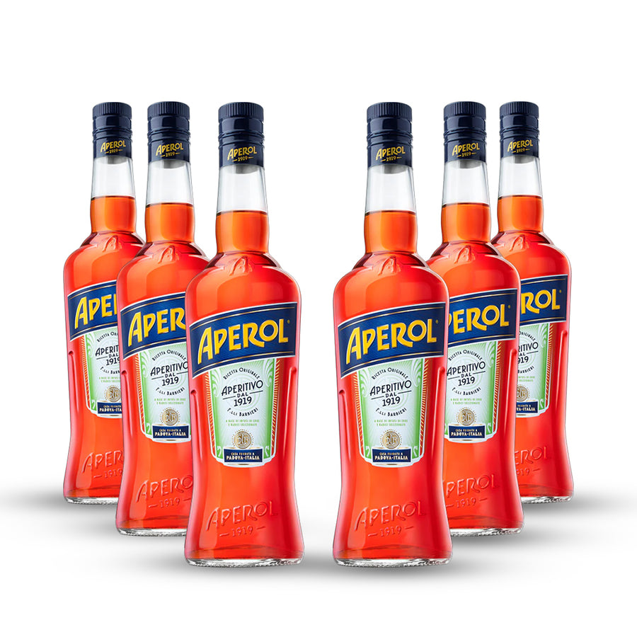 Aperol, Licor Aperitivo Italiano, 750cc, Caja 6 unidades